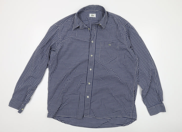 Lacoste Men's Blue Check Button-Up Shirt 14