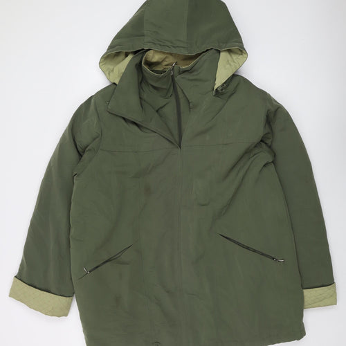 Big Chill Men's Green Hooded Parka Jacket Size L