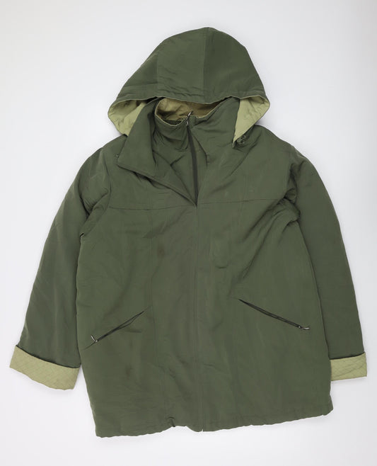 Big Chill Men's Green Hooded Parka Jacket Size L