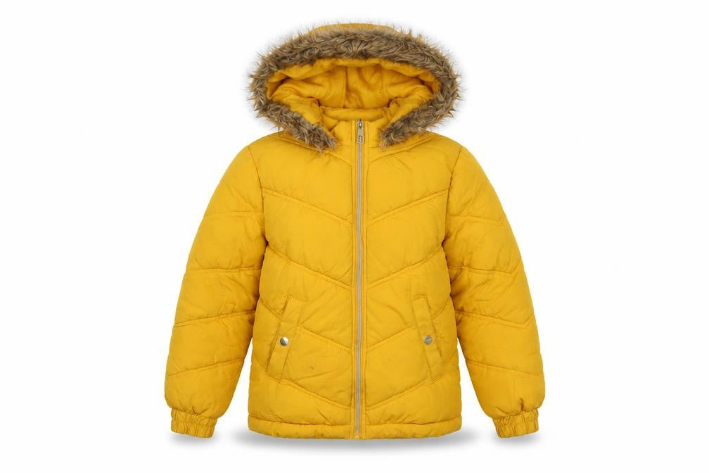 Lipsy Yellow Girls' Puffer Jacket 9 Years Hooded Coat