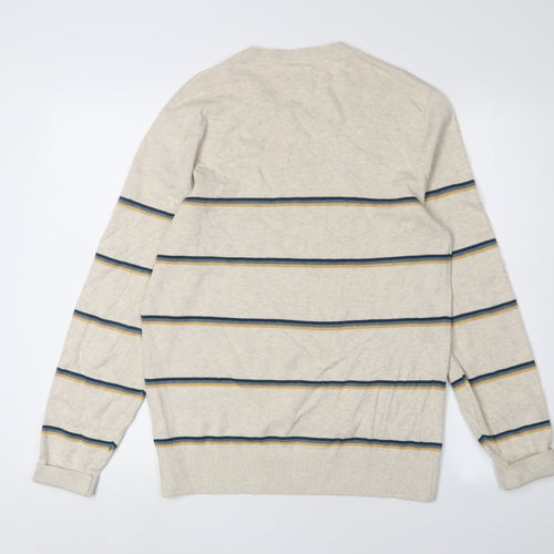 GAP Men's Beige Striped Pullover Jumper, Size S, Casual Knit