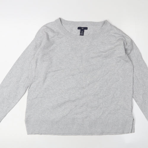 Gap Women's Grey Cotton Pullover Jumper M