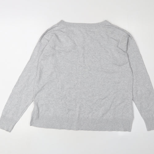 Gap Women's Grey Cotton Pullover Jumper M