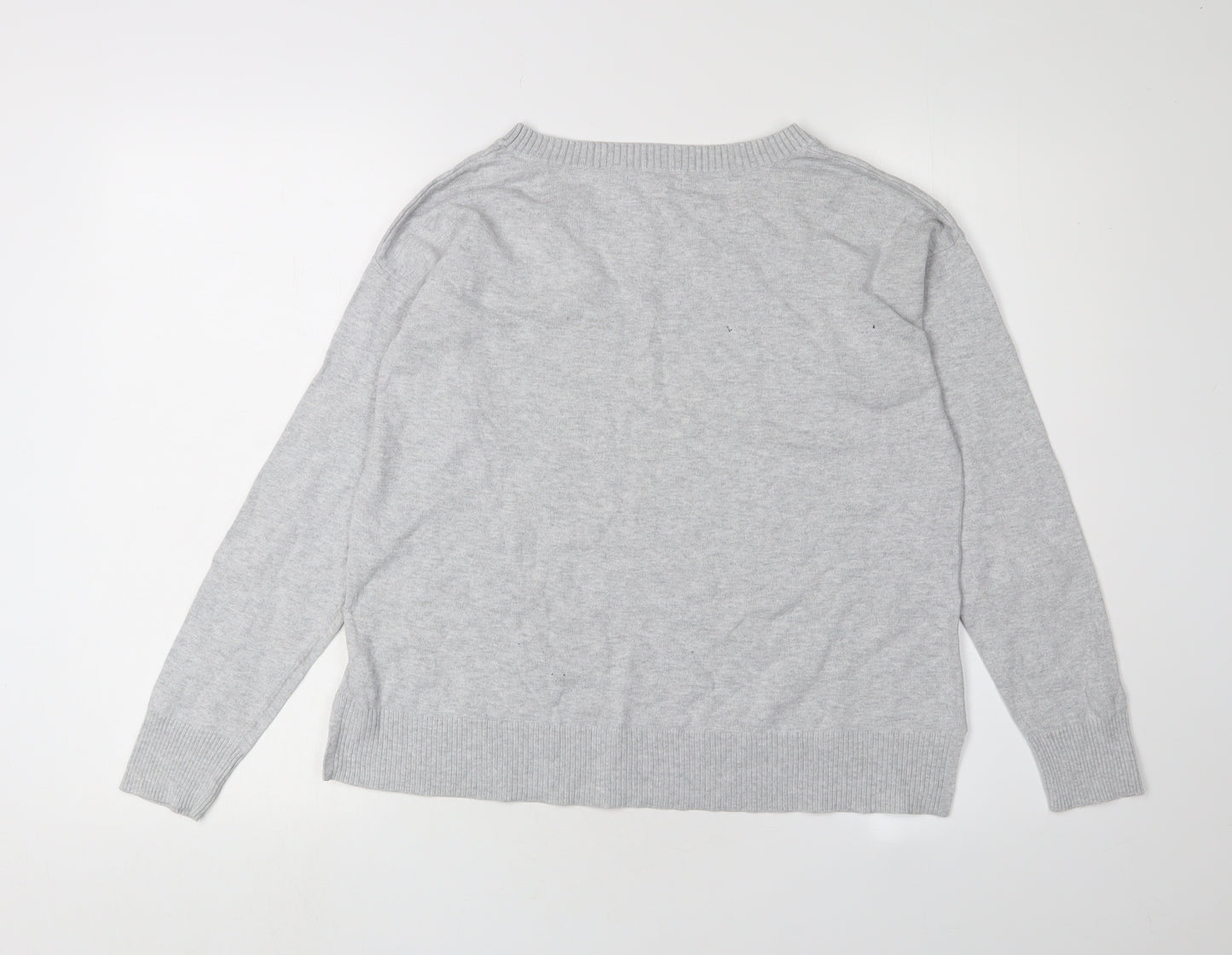 Gap Women's Grey Cotton Pullover Jumper M