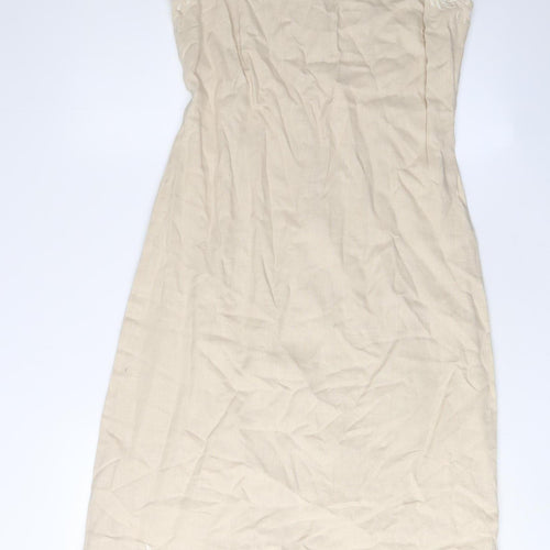 Laura Ashley Women's Beige Sleeveless Dress Size 10