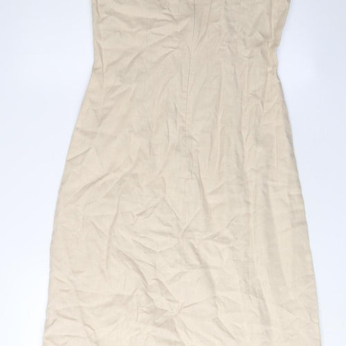 Laura Ashley Women's Beige Sleeveless Dress Size 10