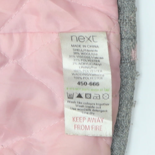 Next Girls Grey Polka Dot Duffle Coat, 1-2 Years, Autumn/Winter
