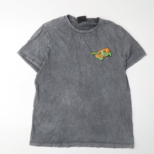 Space Jam Men's Grey Graphic T-Shirt - Medium