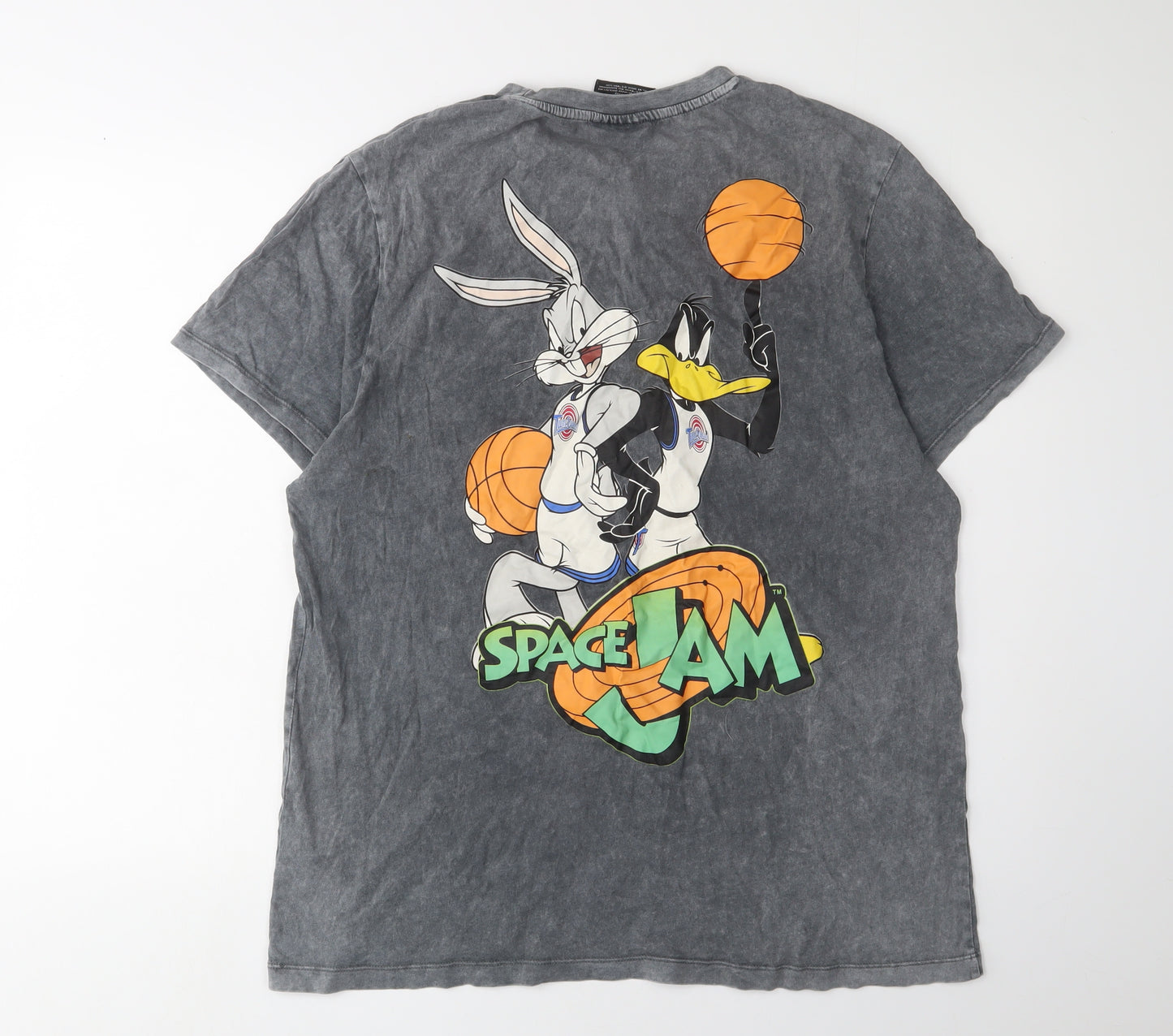 Space Jam Men's Grey Graphic T-Shirt - Medium