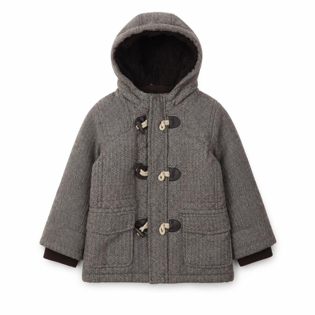 Front view of Matalan unisex toddler brown duffle coat, 24 months