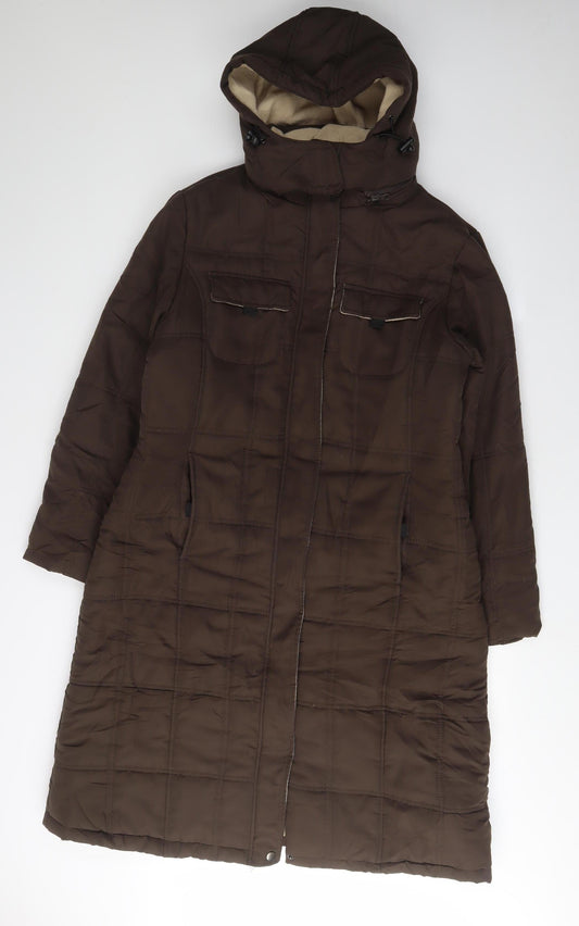 Cotton Traders Women's Brown Hooded Parka Coat Size 12