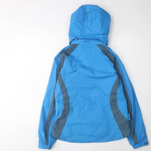 Mountainlife Women's Blue Rain Coat Size 8 Hooded Jacket
