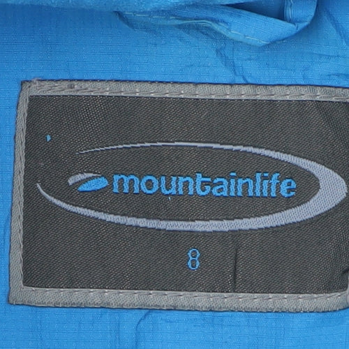 Mountainlife Women's Blue Rain Coat Size 8 Hooded Jacket