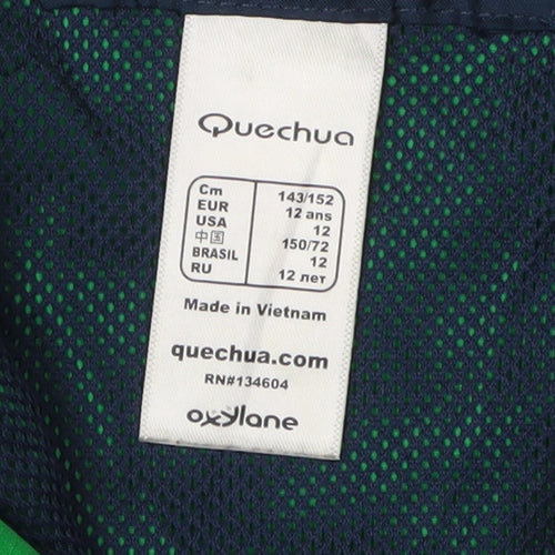 Quechua Boys Green Hooded Windbreaker Jacket 12 Years