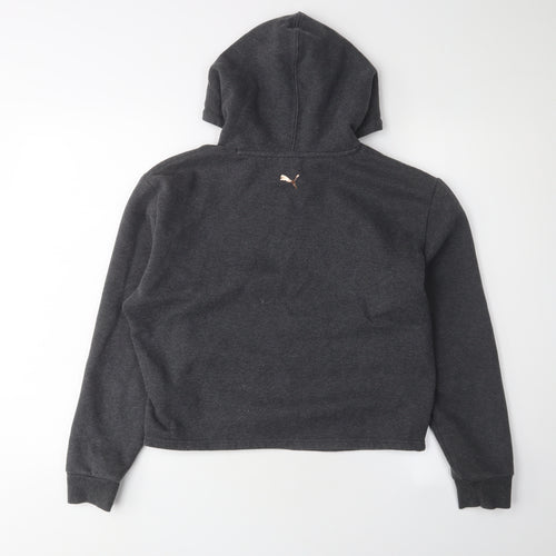 Puma Women's Grey Pullover Hoodie, XS, Logo Accents