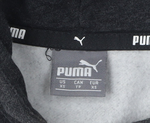 Puma Women's Grey Pullover Hoodie, XS, Logo Accents