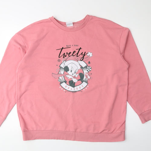 Looney Tunes Pink Teens Sweatshirt, Size 18, Tweety Graphic