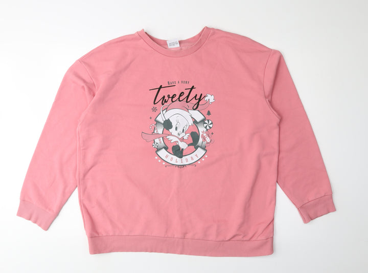 Looney Tunes Pink Teens Sweatshirt, Size 18, Tweety Graphic