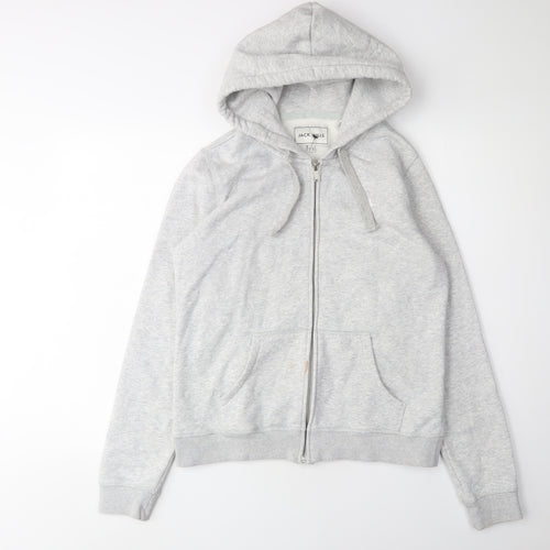 Jack Wills Women's Grey Full Zip Hoodie Size 12