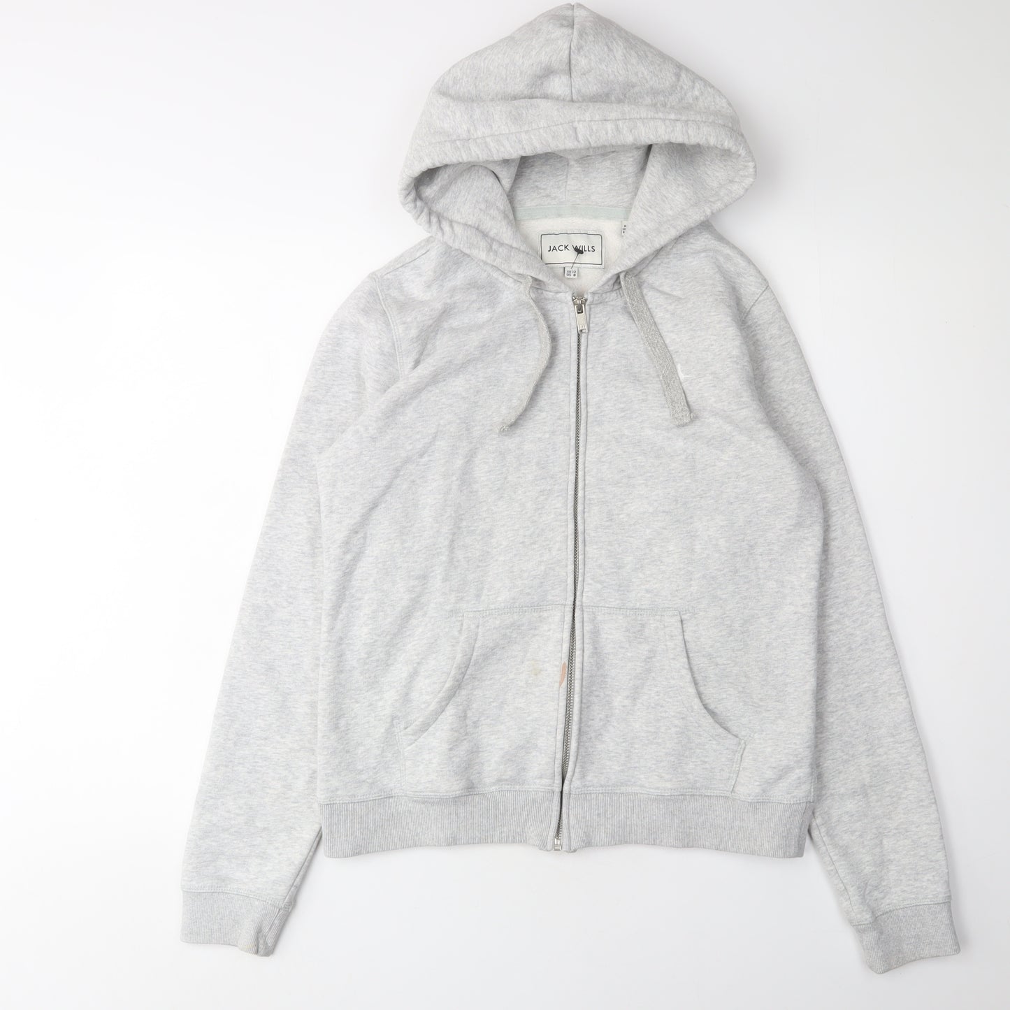 Jack Wills Women's Grey Full Zip Hoodie Size 12