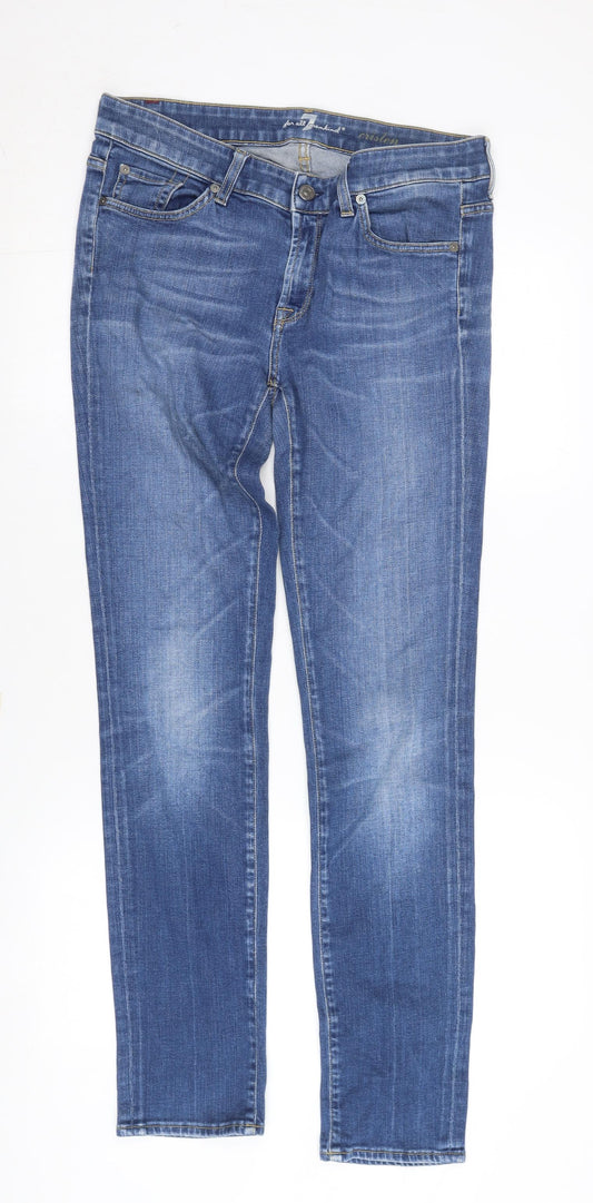 7 For All Mankind Women's Blue Skinny Jeans Size 10