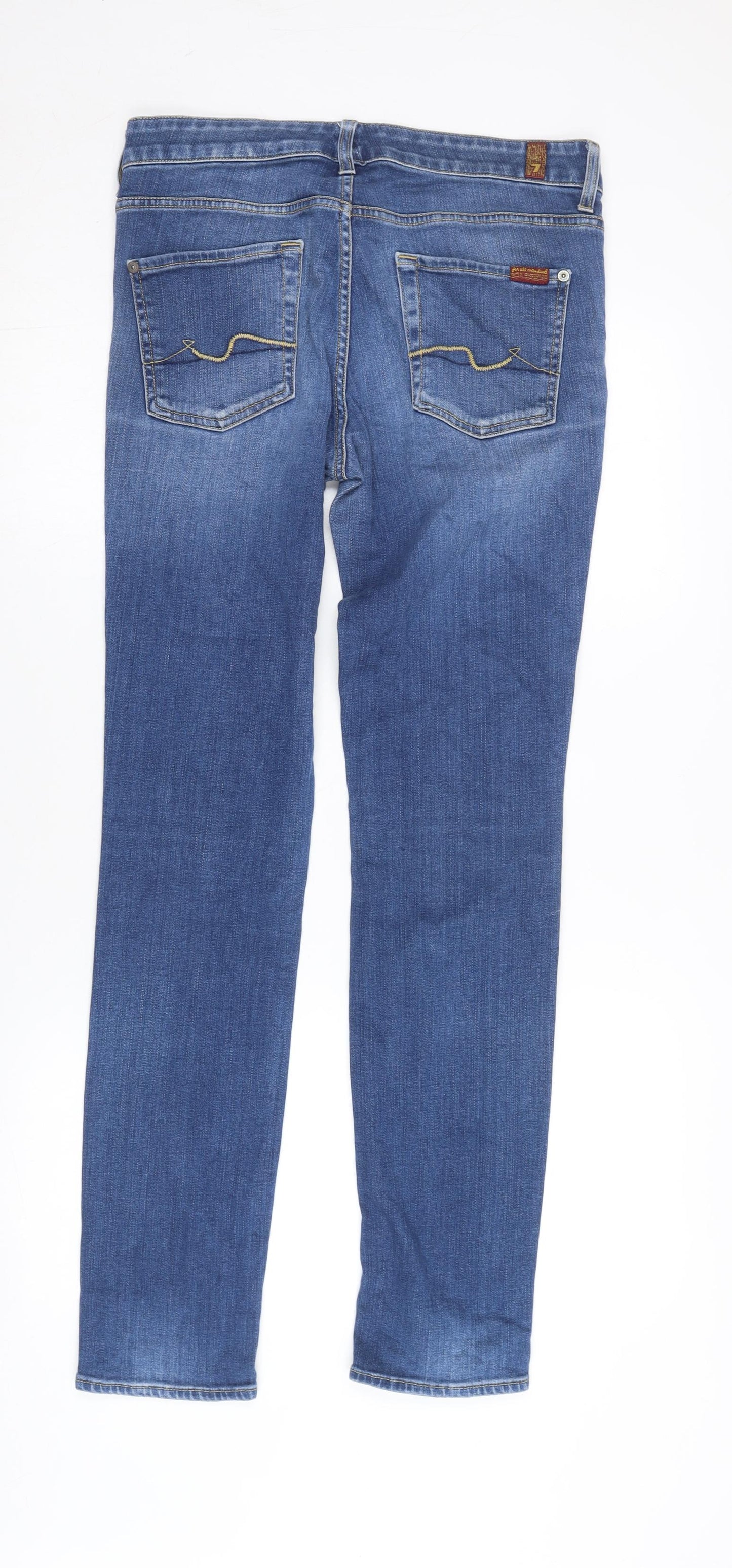 7 For All Mankind Women's Blue Skinny Jeans Size 10