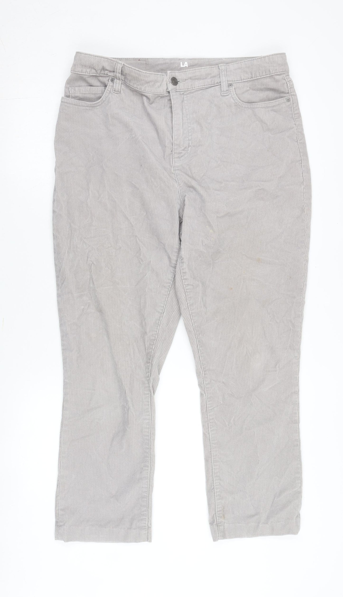 Lands' End Men's Grey Corduroy Straight Trousers UK 18