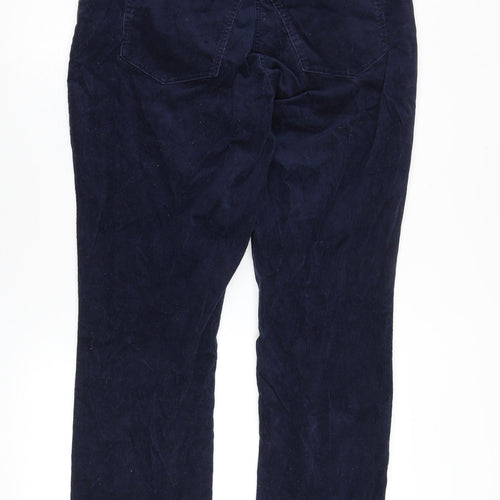 Women's Blue Straight Leg Corduroy Trousers Size 18