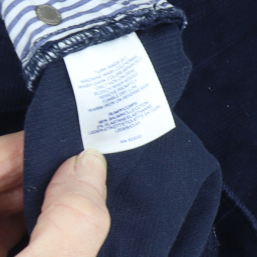 Women's Blue Straight Leg Corduroy Trousers Size 18