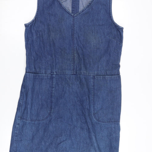 White Stuff Women's Blue Denim Shift Dress Size 10