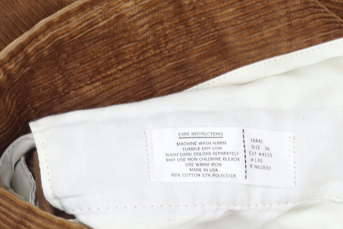 Lands' End Men's Brown Corduroy Trousers - Size 36