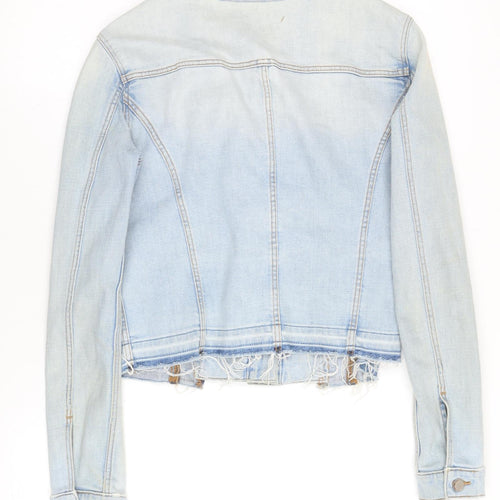 Karen Millen Women's Blue Cropped Denim Jacket