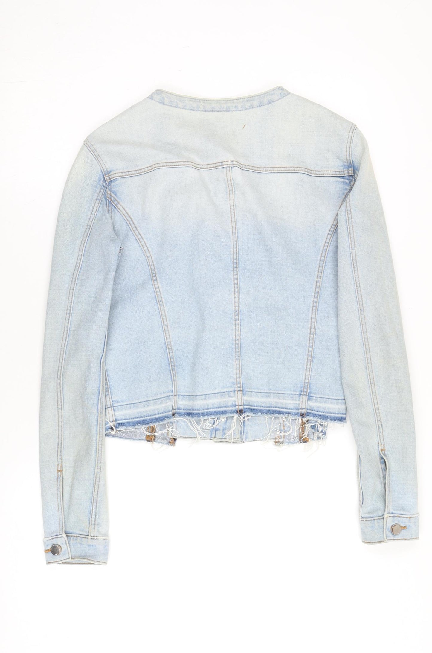 Karen Millen Women's Blue Cropped Denim Jacket