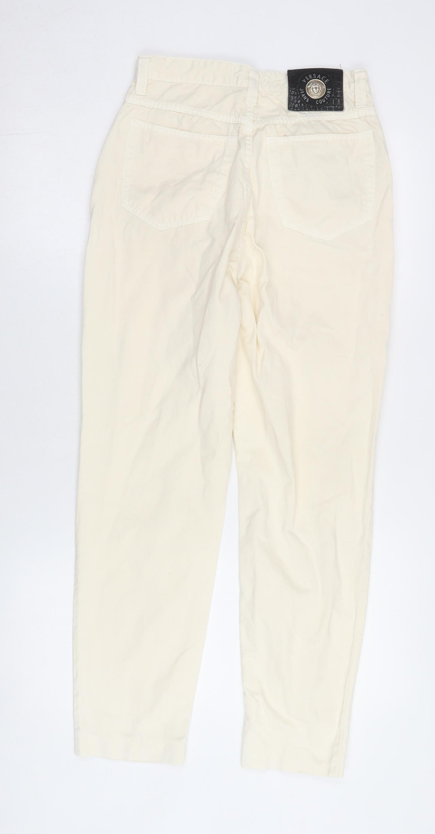 Versace Women's Ivory Straight Jeans, Size 13