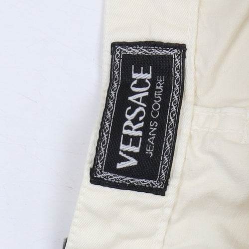 Versace Women's Ivory Straight Jeans, Size 13