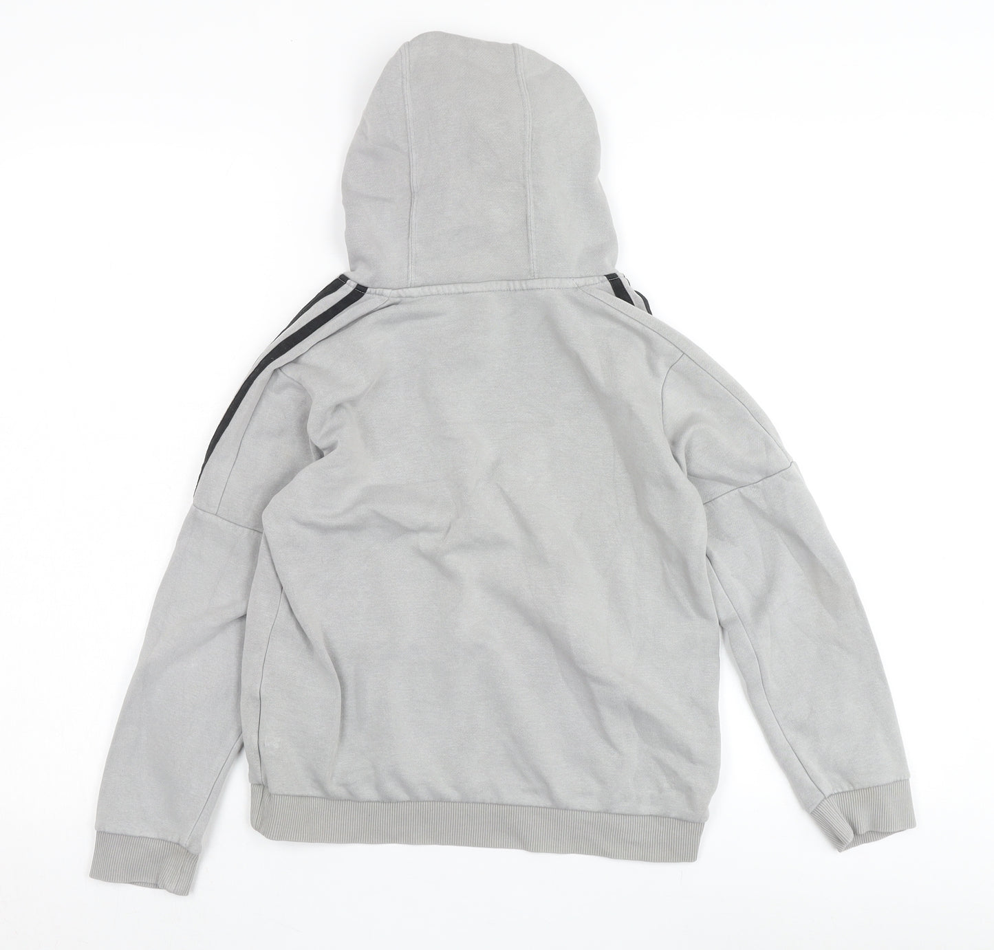 Adidas Boys Grey Pullover Hoodie - M, Casual Style