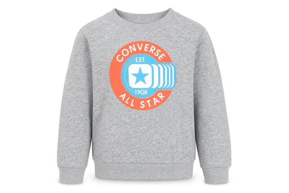 Converse Grey Kids' Sweatshirt, 7-8 Years, Graphic Print, Casual