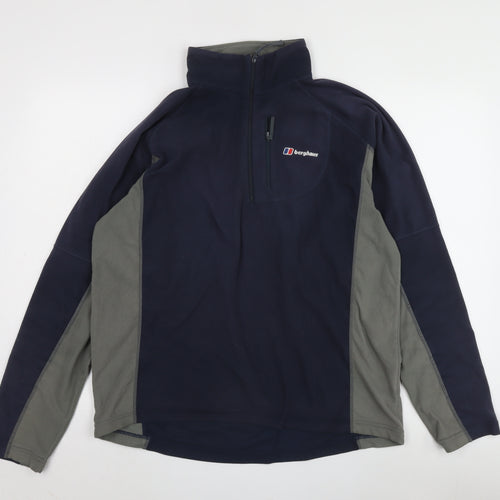 Berghaus Men's Blue Fleece 1/4 Zip Outdoor Hoodie L