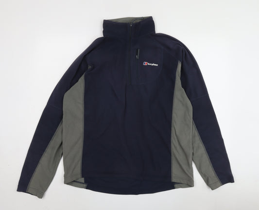 Berghaus Men's Blue Fleece 1/4 Zip Outdoor Hoodie L