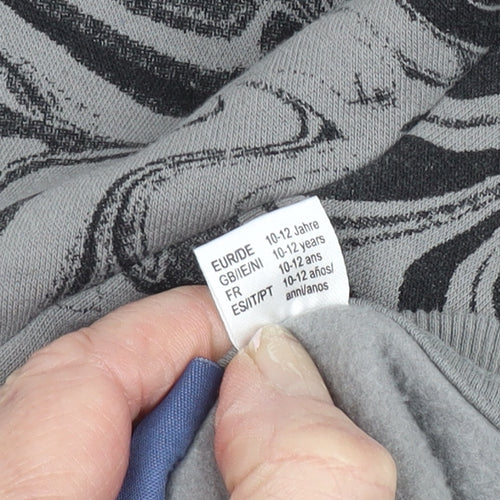 Pepperts Teens Grey Geometric Pullover Sweatshirt Size 12