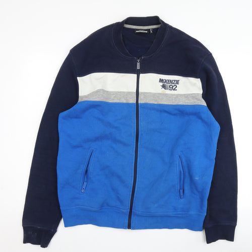 McKenzie Men's Blue XXL Bomber Jacket with Logo