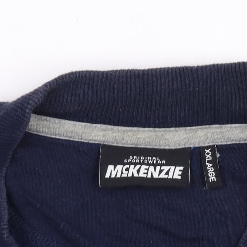 McKenzie Men's Blue XXL Bomber Jacket with Logo