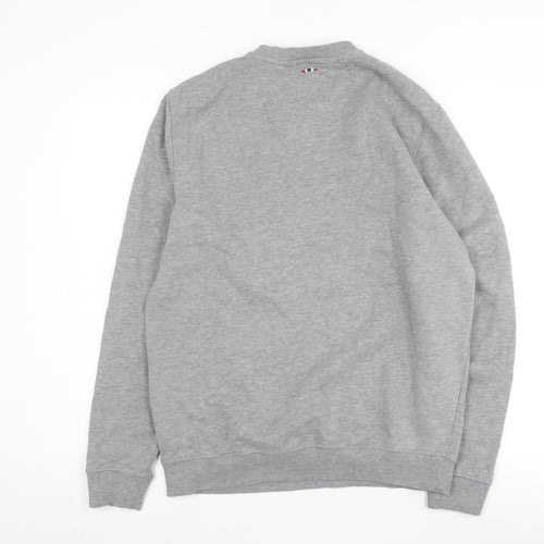 Napapijri Men's Grey Pullover Sweatshirt M Logo