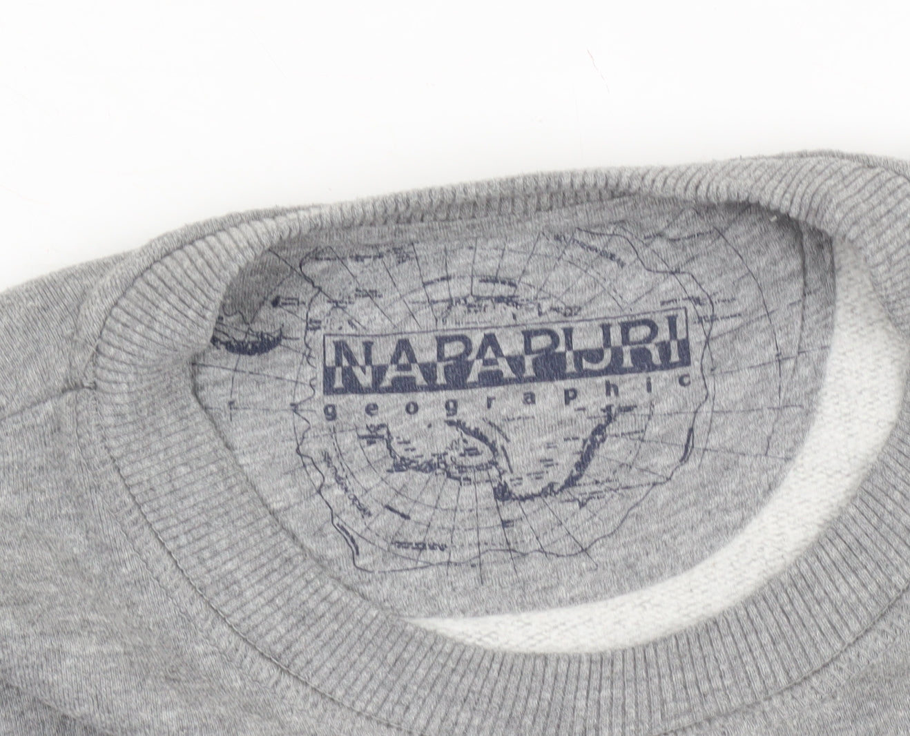 Napapijri Men's Grey Pullover Sweatshirt M Logo