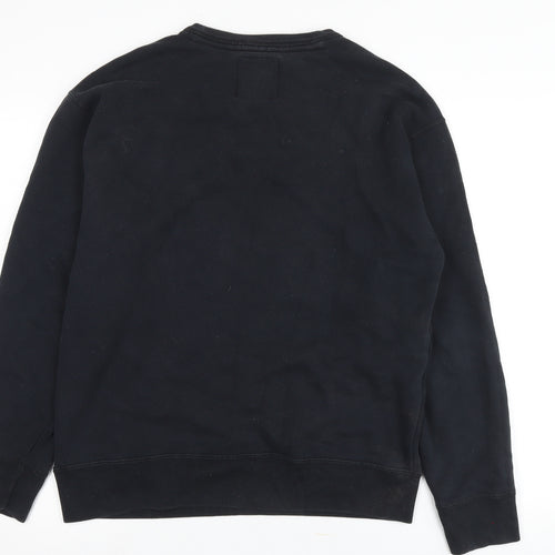 Hollister Men's Black Crew Neck Pullover Sweatshirt M