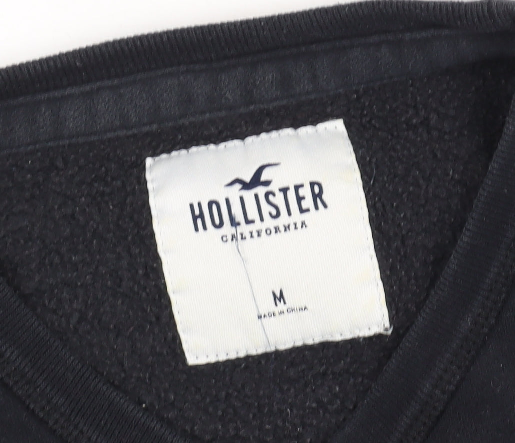 Hollister Men's Black Crew Neck Pullover Sweatshirt M