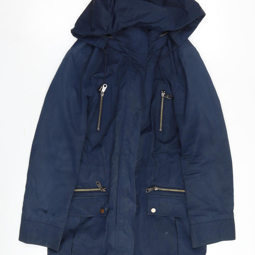 CC Women's Blue Parka Jacket - Size 10