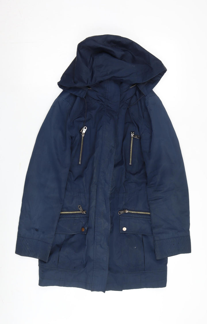 CC Women's Blue Parka Jacket - Size 10