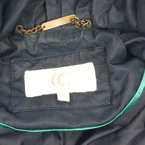CC Women's Blue Parka Jacket - Size 10