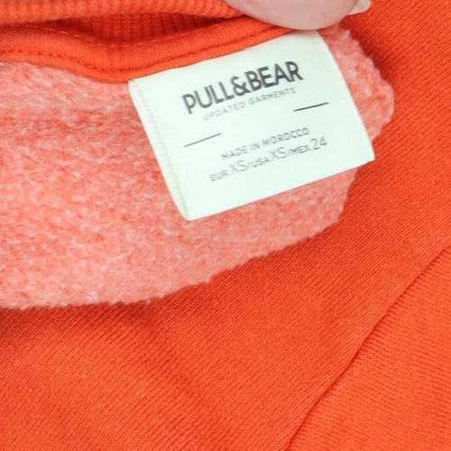 Pull&Bear Unisex Orange XS Crew Neck Sweatshirt